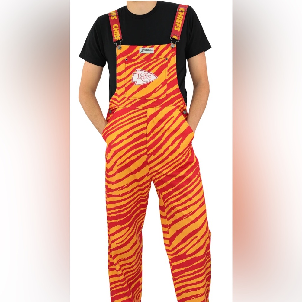 NWT [Zubaz] Kansas City Chiefs NFL Zoom Unisex Zebra Lightweight Bib Size XS - Picture 2 of 7